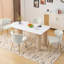 Chaise d'appoint 4 pièces en velours capitonné blanc avec pieds en métal-677051