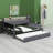Upholstered Daybed with Storage Footstool, Shelves, Trundle, USB Charging & LED Light-1625701906