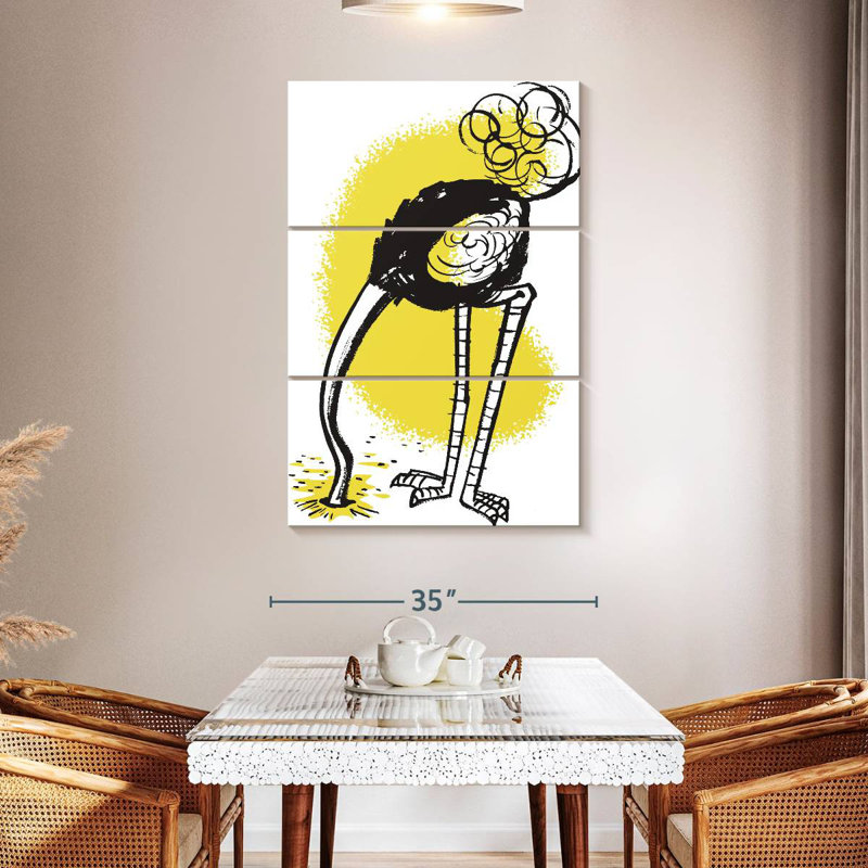 Brampt Introverted Ostrich, 50" H x 32" W