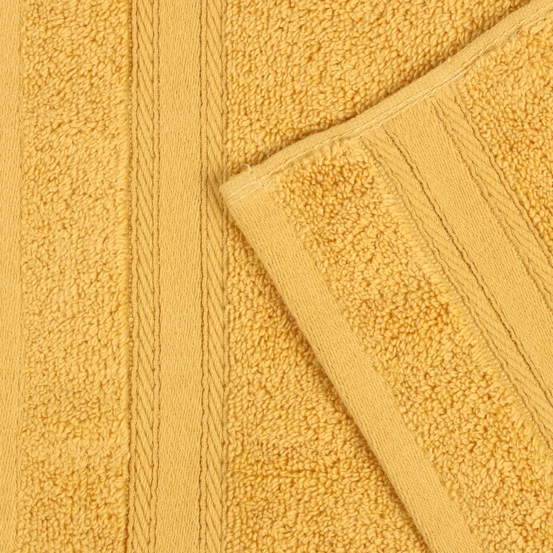 Belmont Zero Twist Cotton Medium Weight Soft Absorbent, Gold, Washcloth - 12 Pack