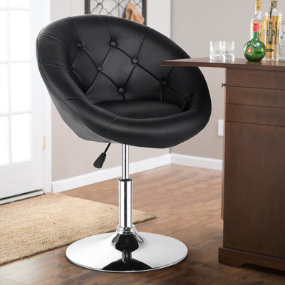 Chinn Faux Leather Swivel Barrel Chair