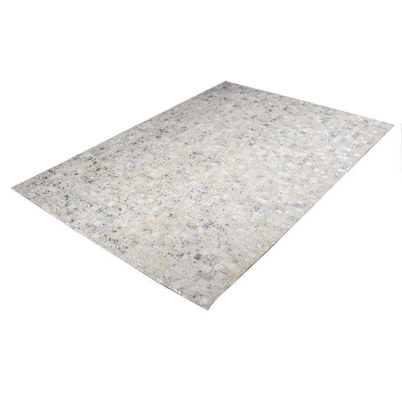 Dreyfuss Durable-Fait à la main-Naturel-Cuir-Patchwork-Cuir de vache-Tikkul-Tapis-Par-tapis-Usine-Plus-Argent