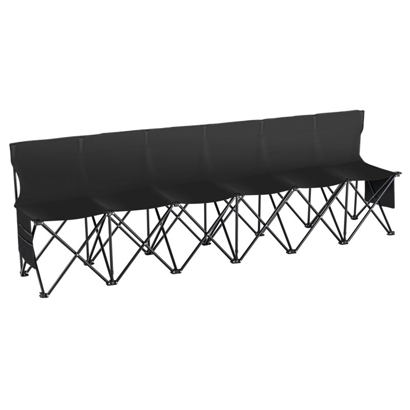 6 Seat Portable Folding Sport Bench Outdoor Camping Chair With Carry Bag