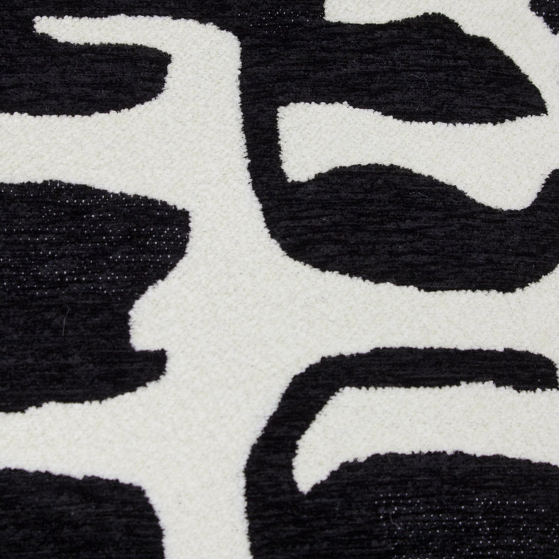 Caval Cushion Cover Abstract Square Cushion Cover, Black/White