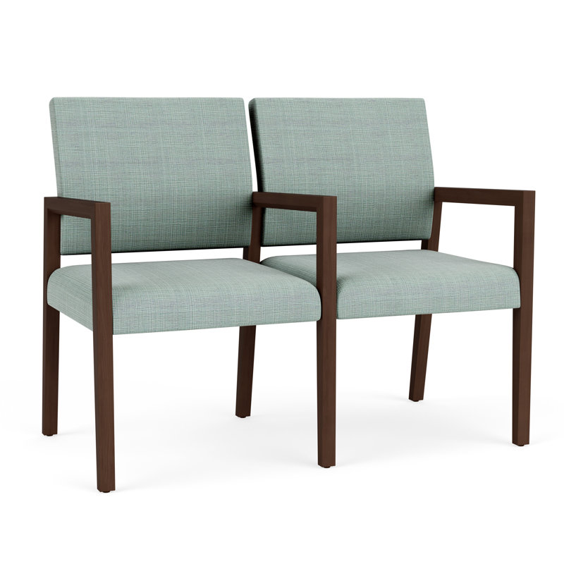 Structure en bois 2 places Brooklyn, Noyer Riftwood, Chambray écume de mer