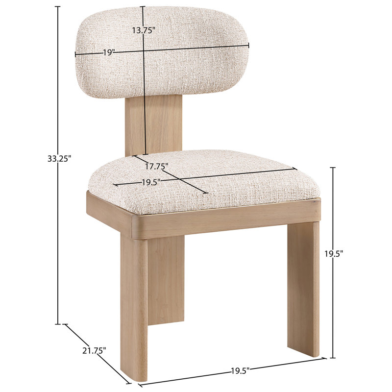 Chaise rembourrée Timbra, Beige, Naturel