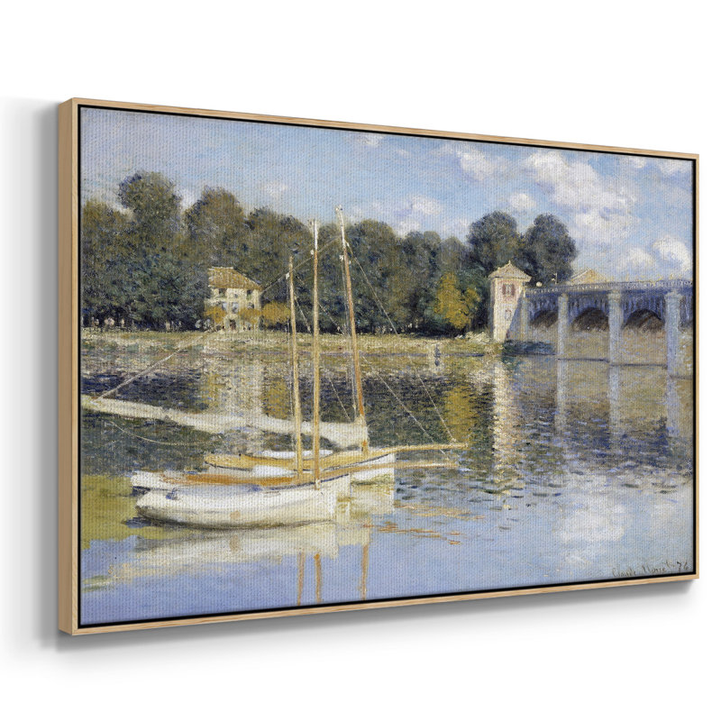 Monet, reproduction d'art encadrée sur toile par Claude Monet, H 27 po x l 41 po x P 2 po, Naturel