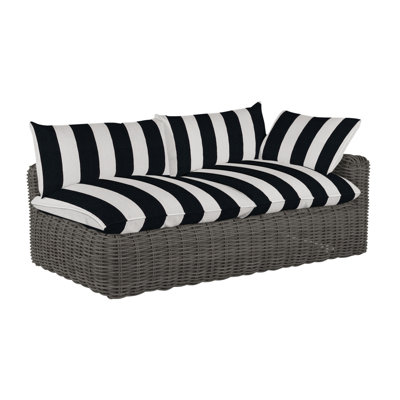Montecito 75.25" Wide Outdoor Wicker Left Hand Facing Loveseat with Cushions