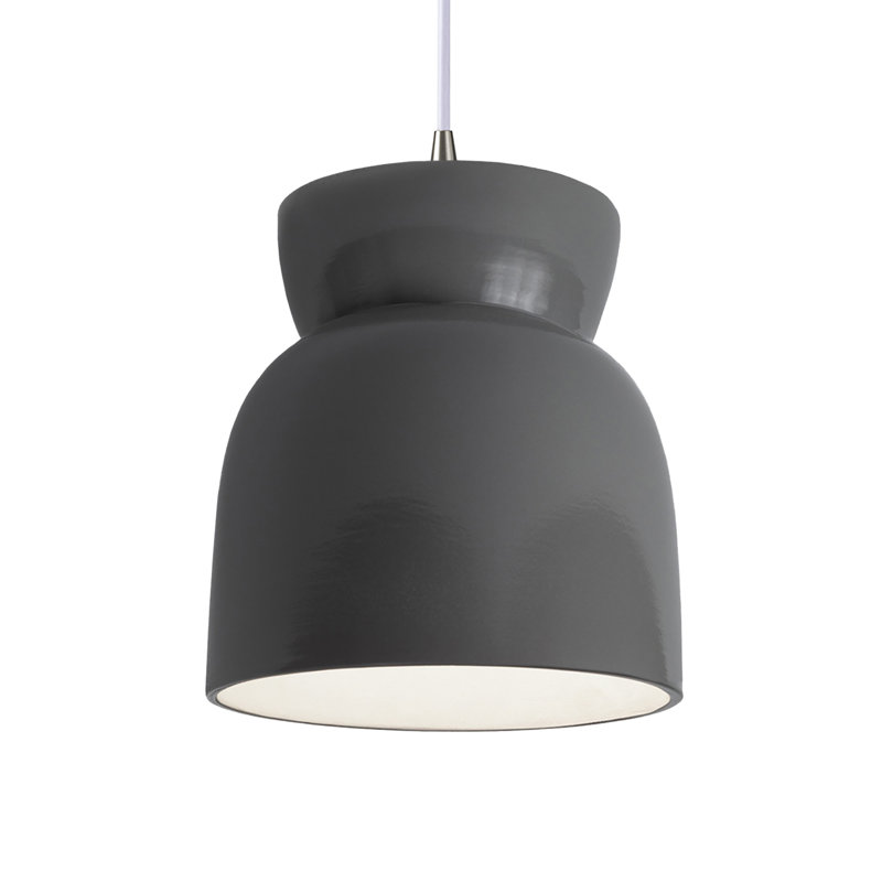 Luminaire suspendu sablier Breeona, Gris brillant, Nickel brossé