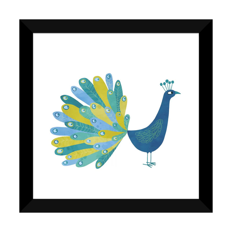 « Peacock » par Nic squirrell-impression, Papier encadré noir, H 24 po x l 24 po x p 1 po, Blanc