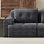 Modulaire avec méridienne, tissu tissé, gris foncé, 3 sièges pour une vie confortable dans la zone principale pour recevoir des invités