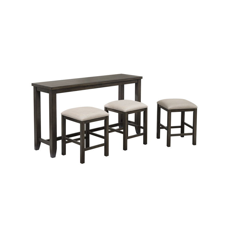 Cotaco 3 - Person Solid Wood Top Four Leg Base Dining Set