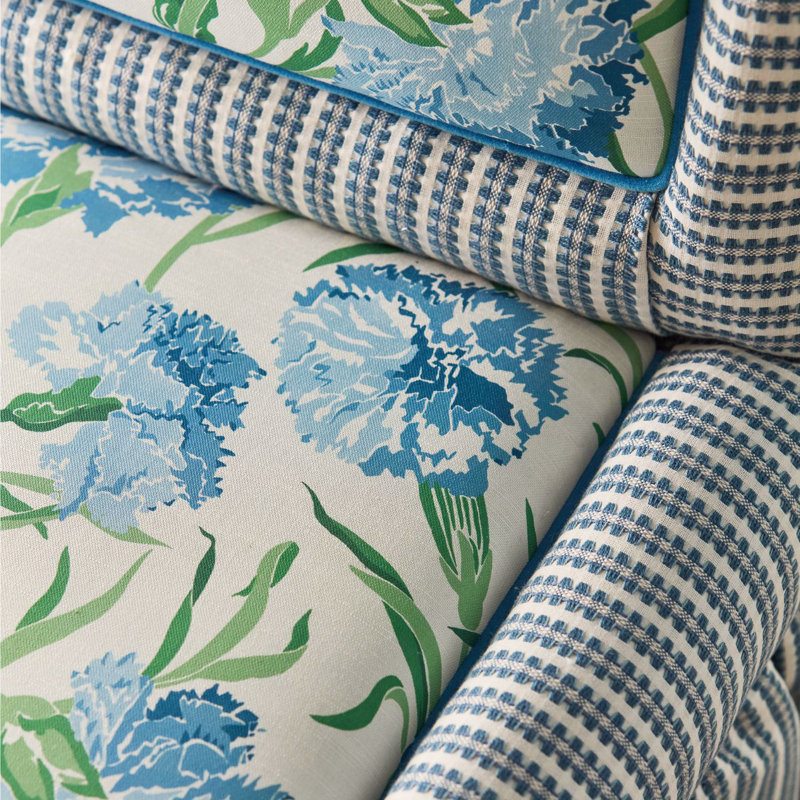 Pepita Stripe, Sky/Linen