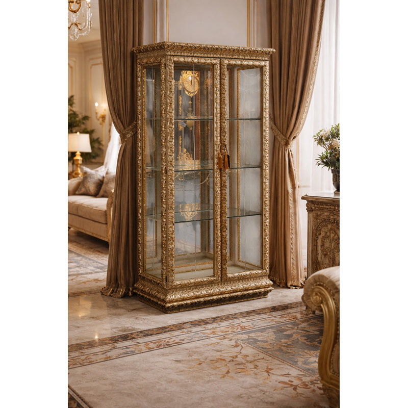 Infinity Solid Wood Lighted Curio Cabinet
