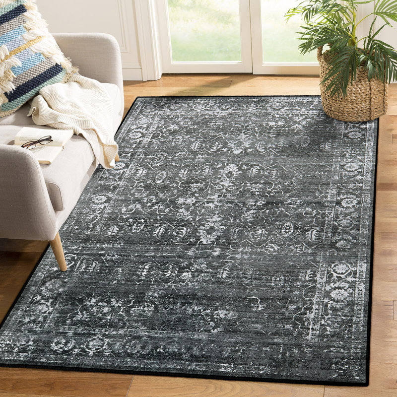 Kiner Vintage Machine Washable Area Rugs Perfect for Living Room, Dining Room, Bedroom, Rectangle 4' x 6'