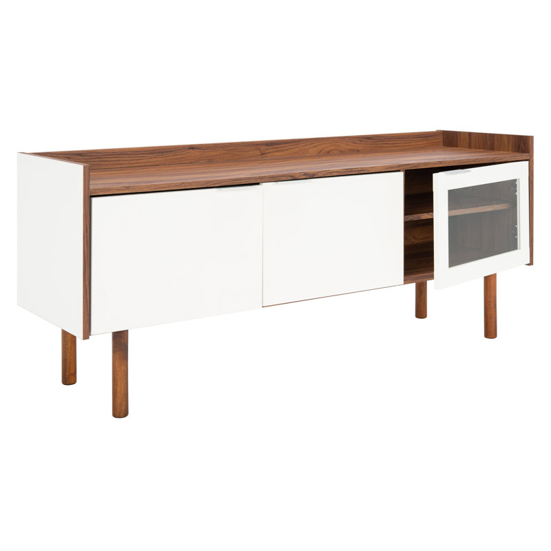 Cayla TV Stand for TVs up to 60", Walnut/White