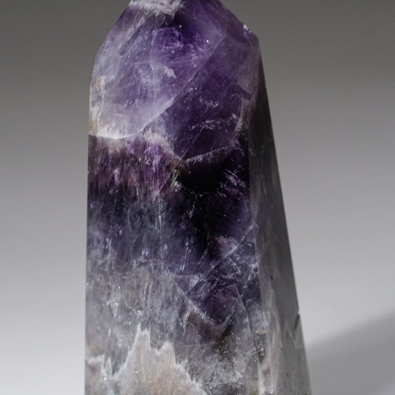 Polished Chevron Amethyst Point from Brazil (0.2993 Lbs)