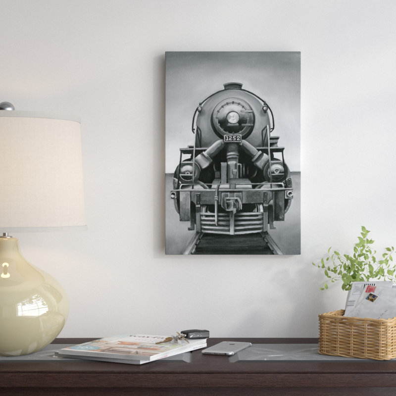 « rétro train », reproduction d’impression sur toile, H 18 po x l 12 po x P 1,5 po