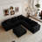 Modular Sectional Sofa with Plush Corduroy Fabric, No Assembly Required-2132208453