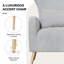 Fauteuil d'appoint Mid-Century rembourré en tissu de velours-1251940252