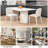 Modern Upholstered Curved Back Neutral Fabric Dining Chair-170466119-170466116