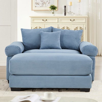 Oversized Cloud Modular Sectional Couch Corduroy Fabric with Throw Pillows Ottoman and Chaise Lounge Design for Ultimate Comfort and Style