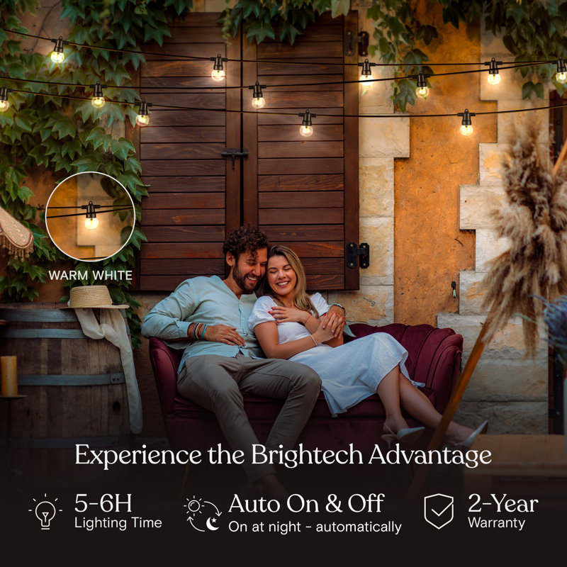 27 Ft Solar Powered Outdoor LED Globe String Lights