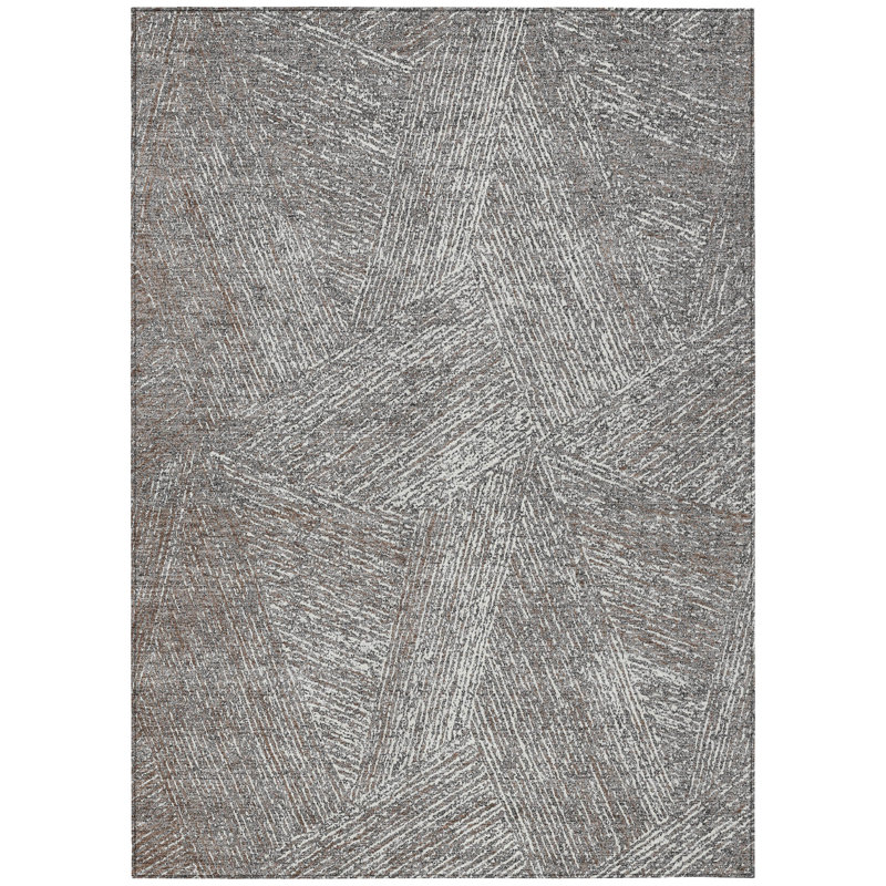 Terra Gray Washable Indoor-Outdoor Rug - , 10' x 14'