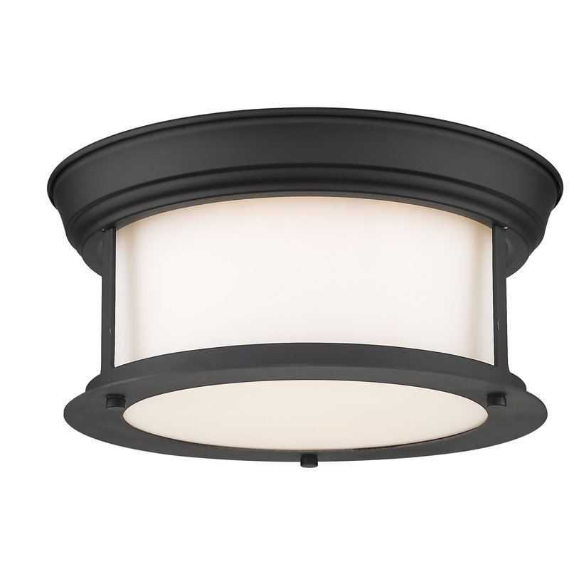 Canale Glass Flush Mount, 5.5"H x 11"W x 11"D, Matte Black