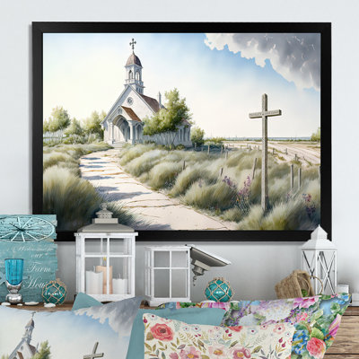 Winding Path To Church VI - Spiritual Canvas Wall Art
