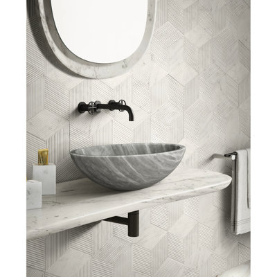 Lavabo vasque de salle de bain en marbre naturel gris, 400 x 150 mm, monobloc, évier pré-percé gris, fabriqué à la main par des travailleurs qualifiés et attrayant