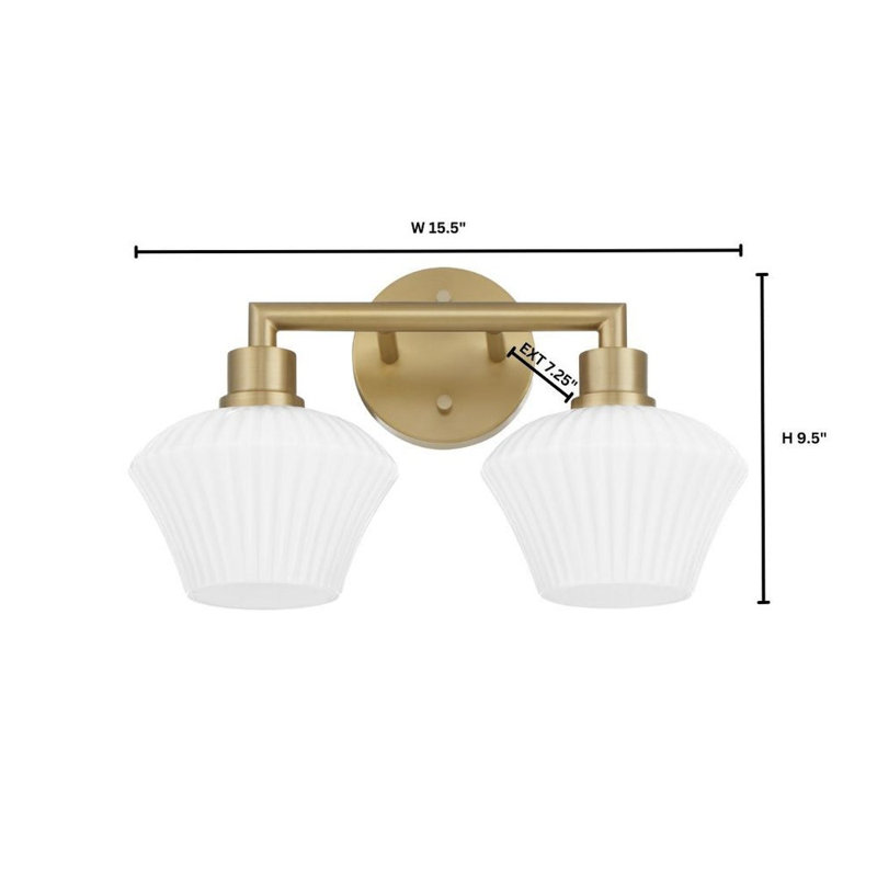 Éclairage pour meuble-lavabo 2 lumières Monsita, Antique Brass
