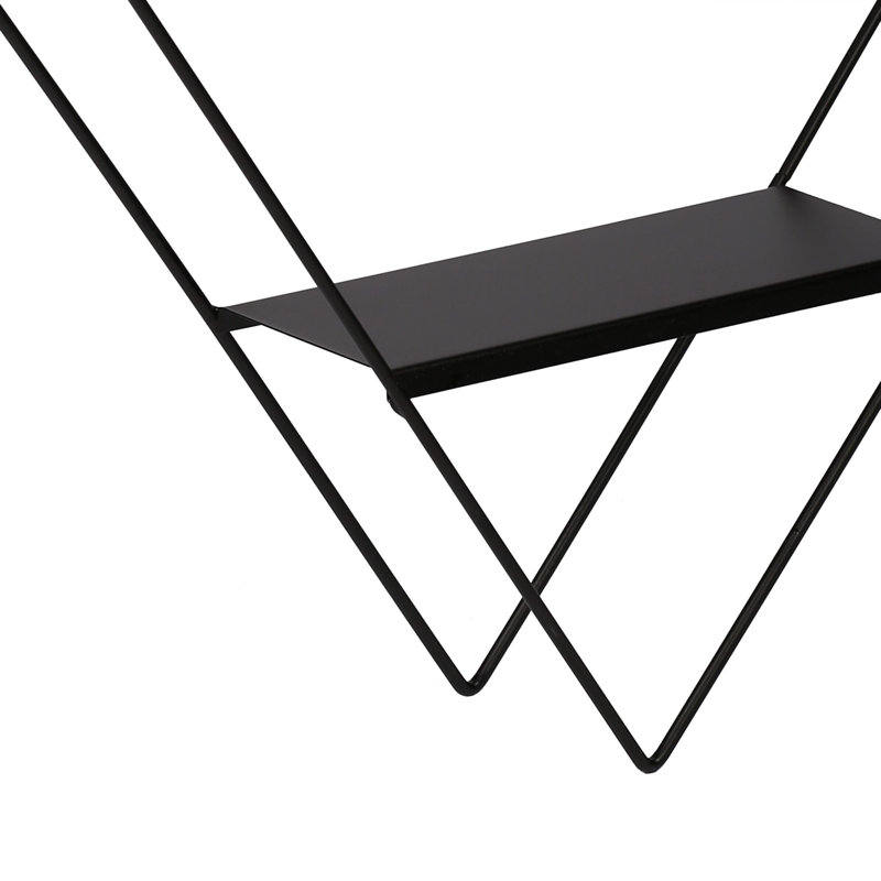 Colesen Stylish Wall Shelf, Black Metal Frame, 25.9 x 3.5 x 20.1 inches | Durable 100% Metal Construction | Perfect for Home Decor, Books, and Plants | Space-Saving Design for Living Room & Office Use
