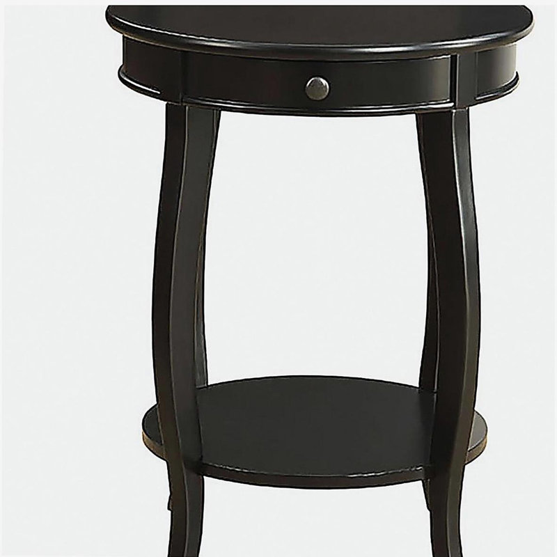 Une table d'appoint noire avec un tiroir, Noir