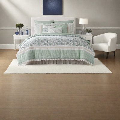 Elegant 9-piece Cotton Percale Bedding Set, Aqua Comfort For Cal King