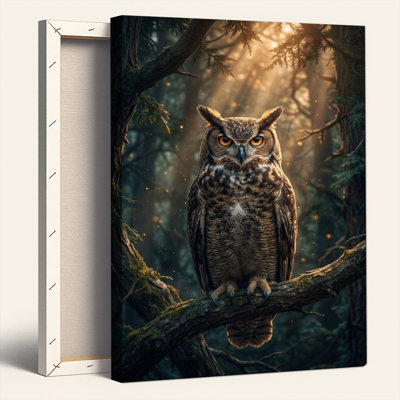 Ensemble de 1 tableau sur toile « Forêt de hiboux »
