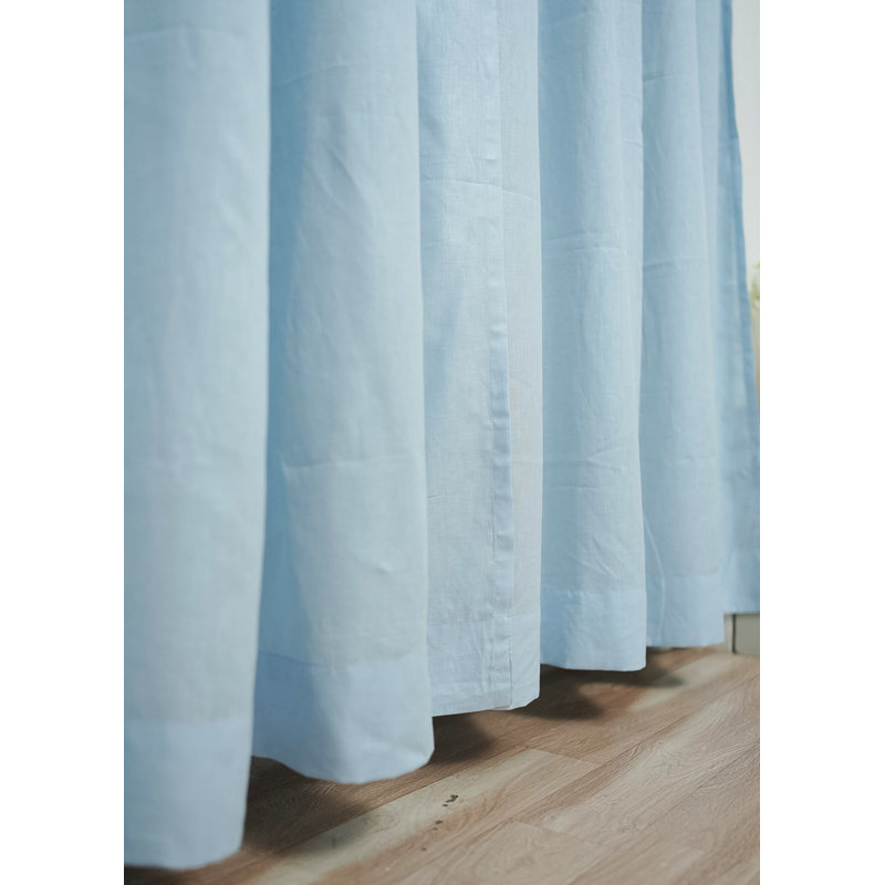  Rideaux semi-transparents en lin de qualité supérieure avec passe-tringle - Rideaux texturés épais modernes pour la chambre à coucher