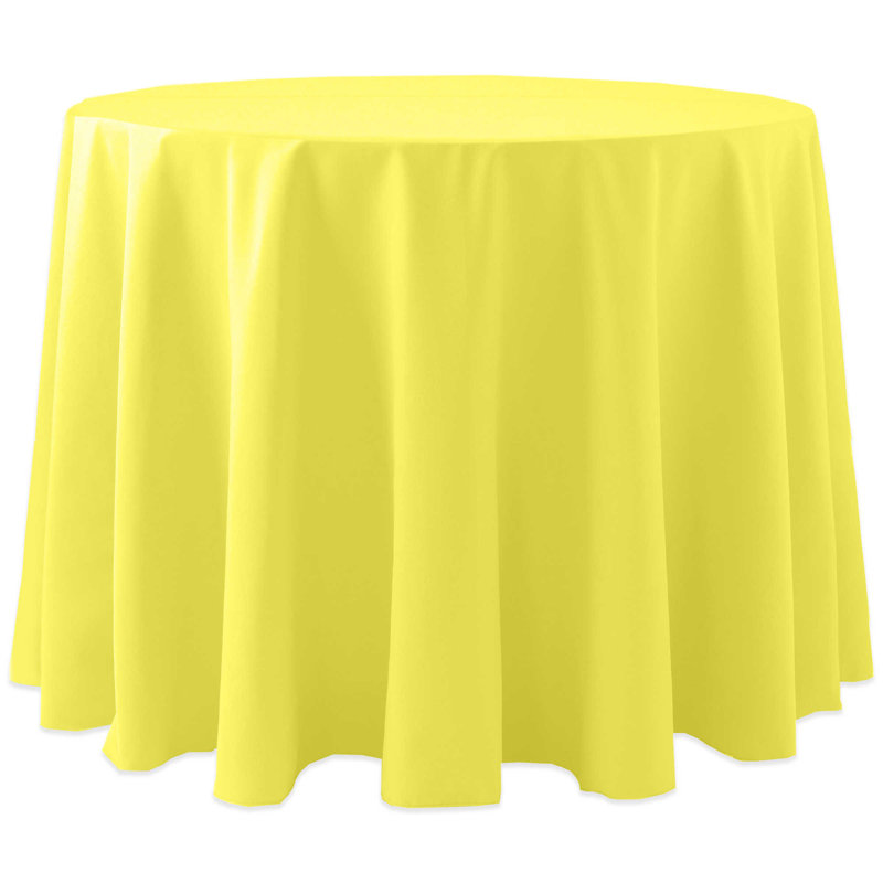 Ultimate Textile -2 Pack- Cotton-Feel 102-Inch Round Fine Dining Tablecloth, Ivory Cream, 108" x 108", 3, Lemon