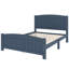 Lit plateforme en bois massif bleu, taille standard, avec lattes de soutien, structure robuste, aucun sommier requis.-1495893493