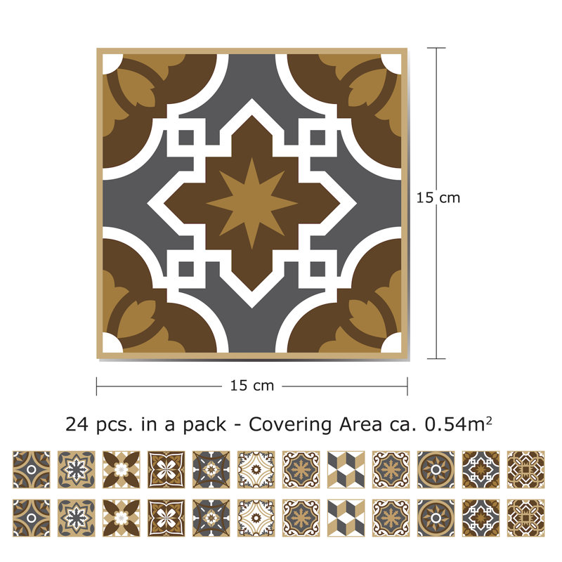 5.9'' W x 5.9'' L Vinyl Peel and Stick Field Tile