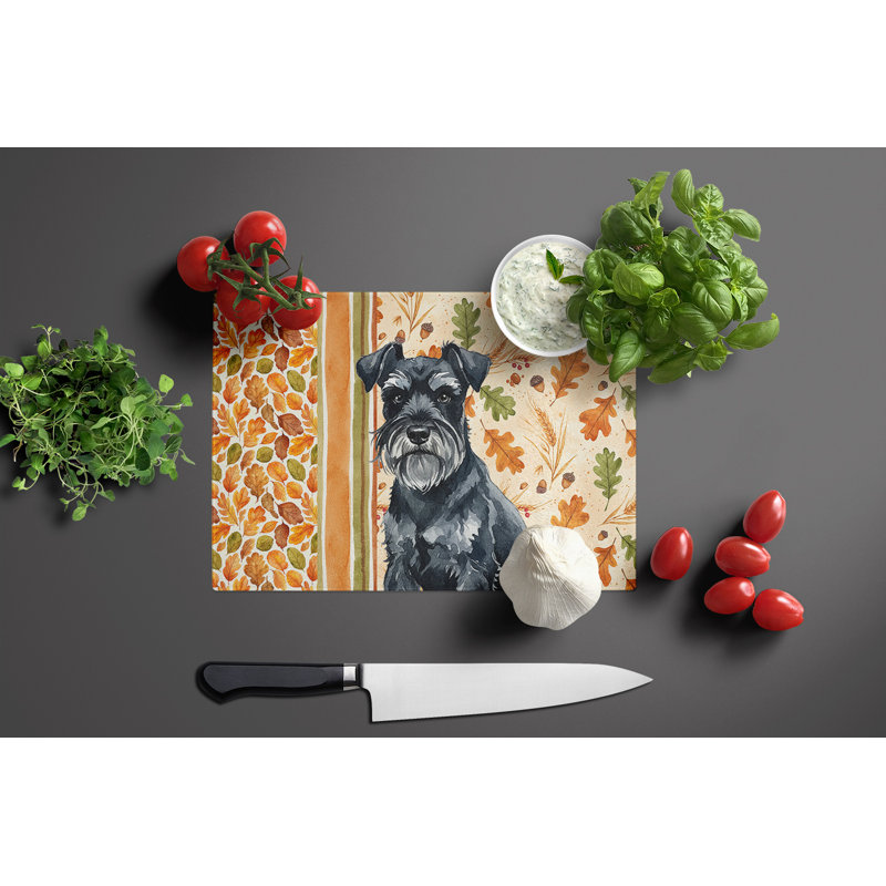 Planche à découper noire en verre Schnauzer