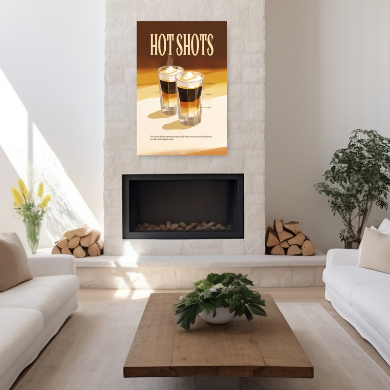 Layered Hot Shots, art mural contemporain, H 48 po x l 32 po