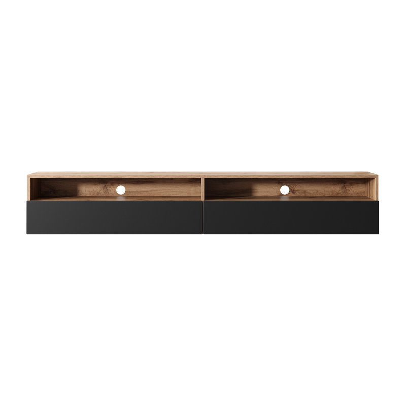 Rodley TV Stand for TVs up to 78", Wotan Oak/Black Gloss