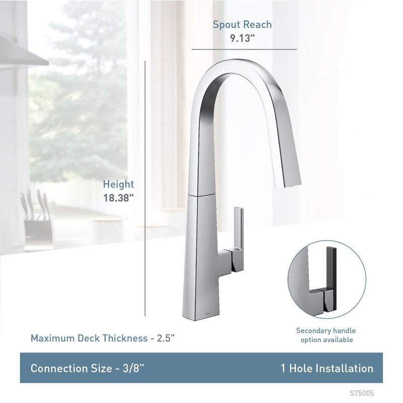 Nio Pull Down Single Handle Kitchen Faucet With Accessories, Chrome