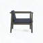 Fauteuil club en bois d'acacia avec coussin gris foncé - pour le patio et la cour
