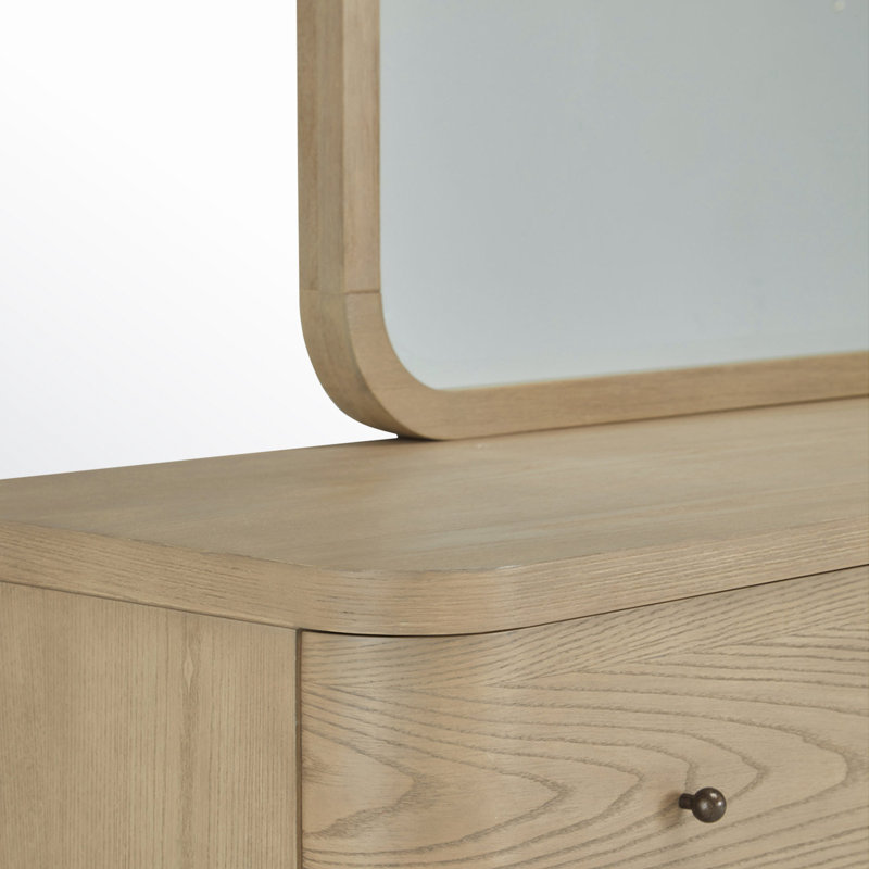 Lucie Six Drawer White Oak Dresser
