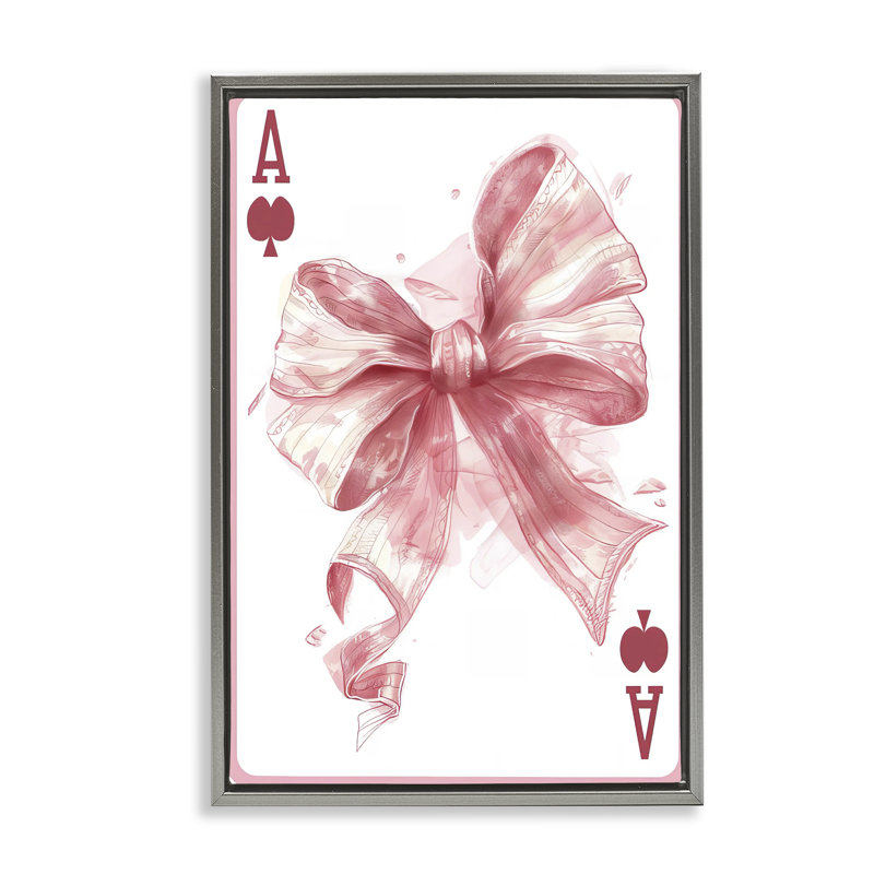 Cadre flottant Pastel Bow, H 31 po x l 21 po, Cadre flottant gris lustré