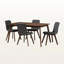 Ensemble de salle à manger 5 pièces Kamjeet en tissu de bois de noyer gris, H 29,53 po x l 59,06 po x P 35,43 po-1176240999