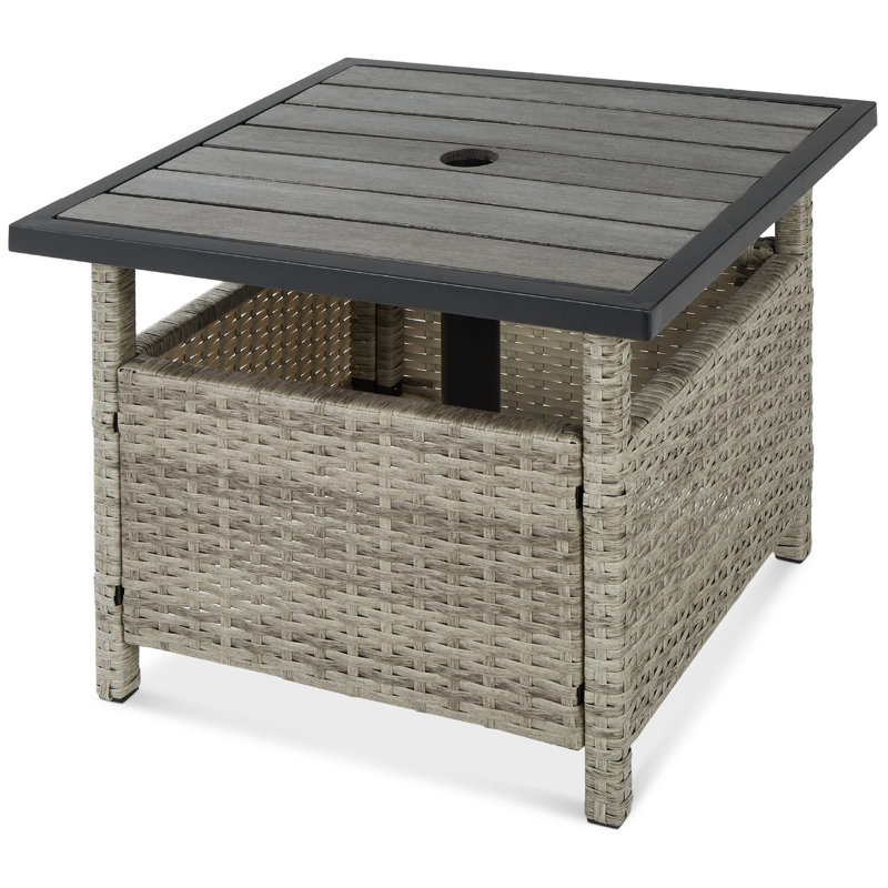 Table d'appoint d'extérieur carrée L 21,5 po x l 21,5 po Roskilde, Gris, Gris clair