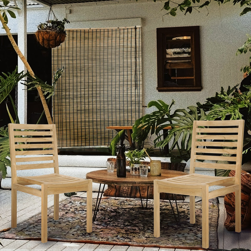 Kasandra Outdoor Teak Dining Side Chair